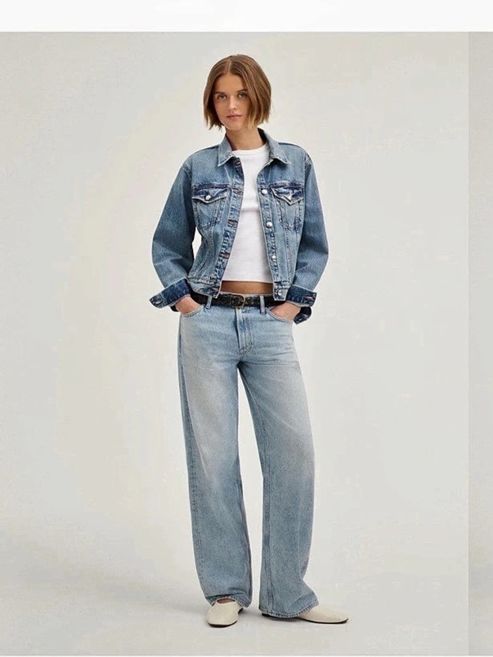 Madewell Low-Slung Baggy Wide Leg Jeans Waist 30 Blue